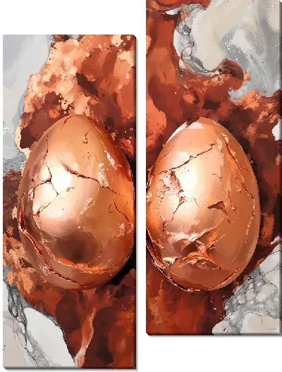 Модульная картина Два медных яйца