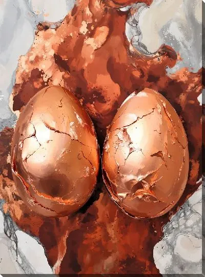 Картина маслом Два медных яйца