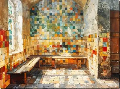 Картина маслом Баня №4