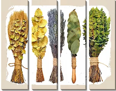 Модульная картина Банные веники