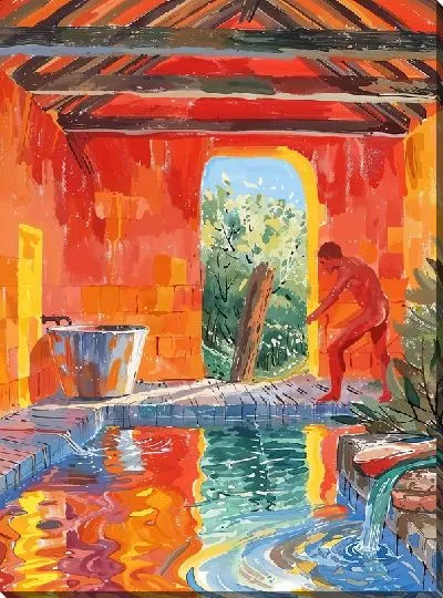 Картина маслом Баня №14