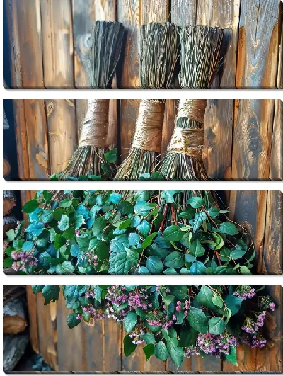 Модульная картина Веники в бане