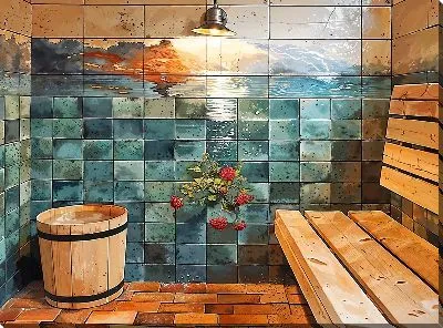 Картина маслом Баня №25