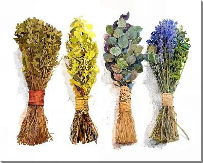 Картина маслом Веники в парную