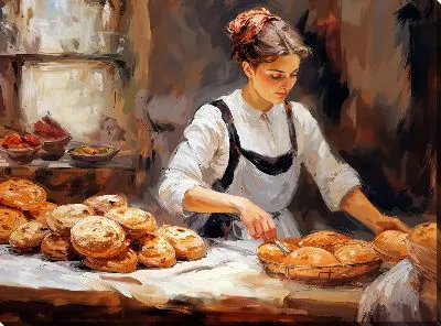 Картина маслом Выпечка №1