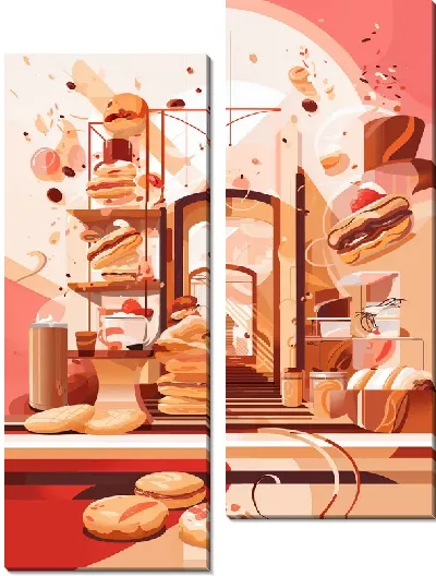Модульная картина Выпечка №81