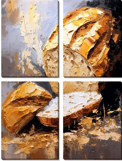 Модульная картина Хлеб в стиле арт