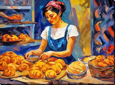 Картина маслом Выпечка №39