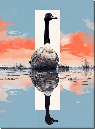 Картина маслом Черный лебедь