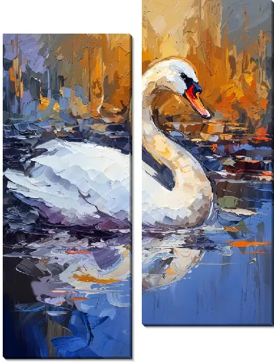 Модульная картина Лебедь №4