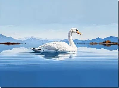 Картина маслом Лебедь №9