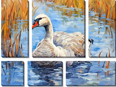 Модульная картина Лебедь №11