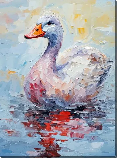 Картина маслом Лебедь №22