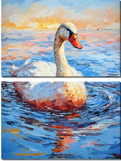 Модульная картина Лебедь №39