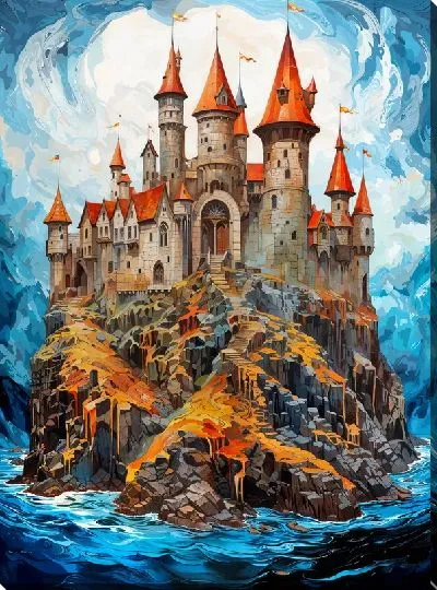 Картина маслом Сказочный замок №5
