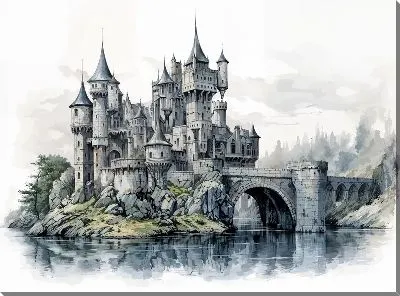 Картина маслом Замок №181