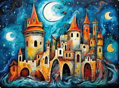 Картина маслом Замок №201