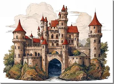 Картина маслом Замок №38