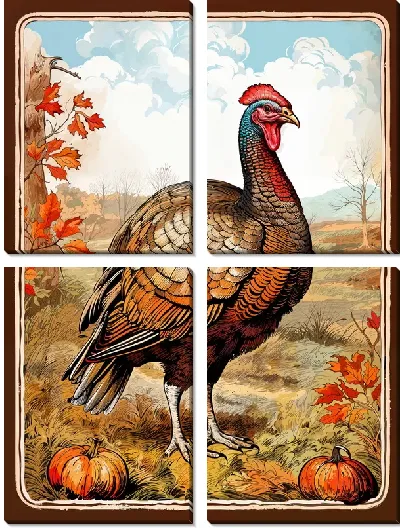 Модульная картина Индейка №11