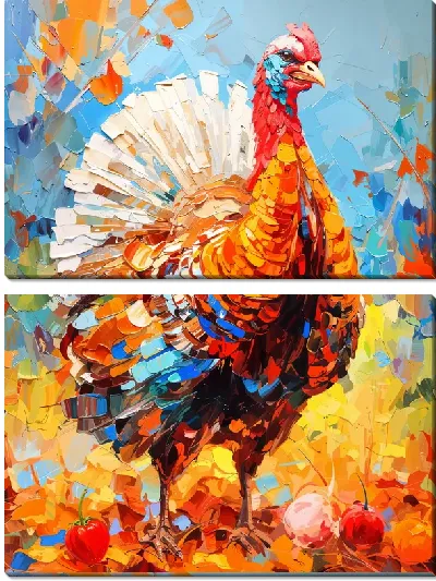Модульная картина Индейка №13