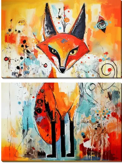 Модульная картина Рыжая лиса