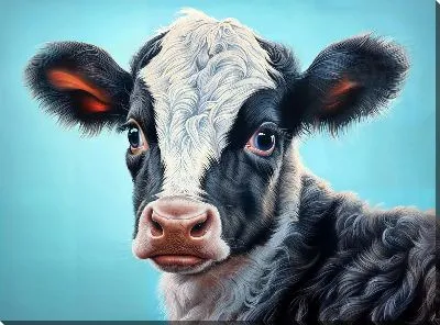 Картина маслом Телёнок