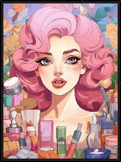 Картина Косметика и девушка №1