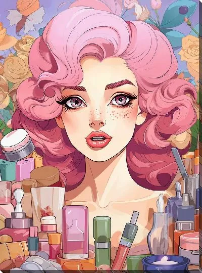 Постер Косметика и девушка №1