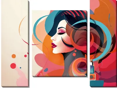 Модульная картина Косметика и девушка №4