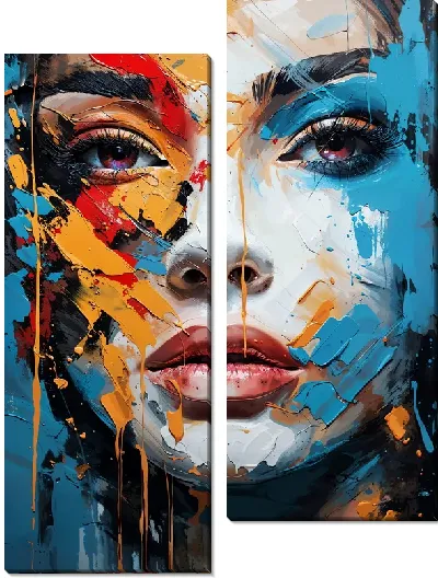 Модульная картина Девушка стиль мастихин №5