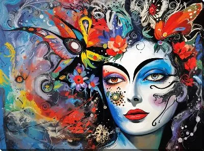 Картина маслом Девушка арт композиция №8