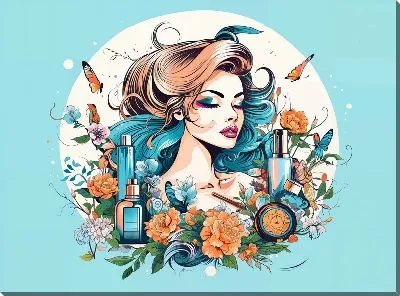 Картина маслом Косметика и девушка №10