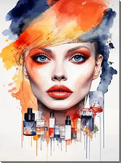Картина маслом Косметика и девушка №11