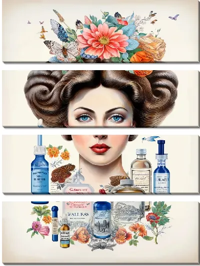 Модульная картина Косметика и девушка №18