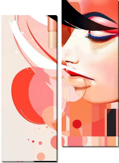 Модульная картина Косметика и девушка №21