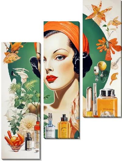 Модульная картина Косметика и девушка №22