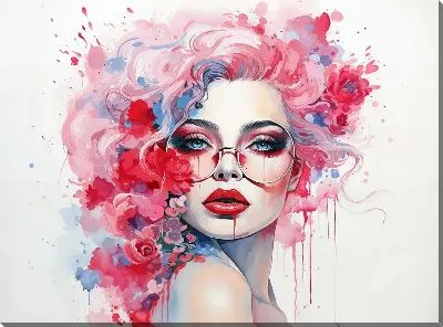 Картина маслом Девушка фуксия №23