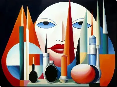 Картина маслом Косметика и девушка №25