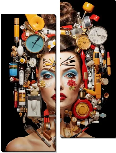 Модульная картина Косметика и девушка №26