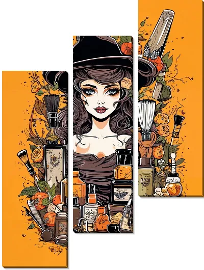 Модульная картина Косметика и девушка №27