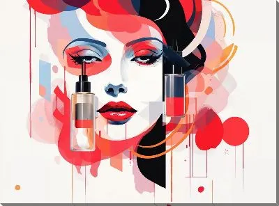 Картина маслом Косметика и девушка №29
