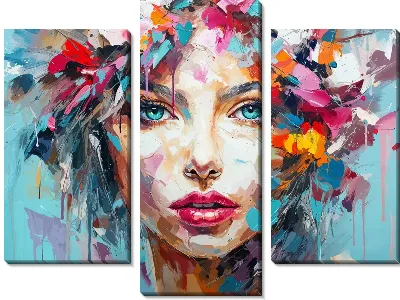 Модульная картина Девушка арт стиль №33