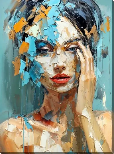 Постер Девушка в бирюзовом арте №37