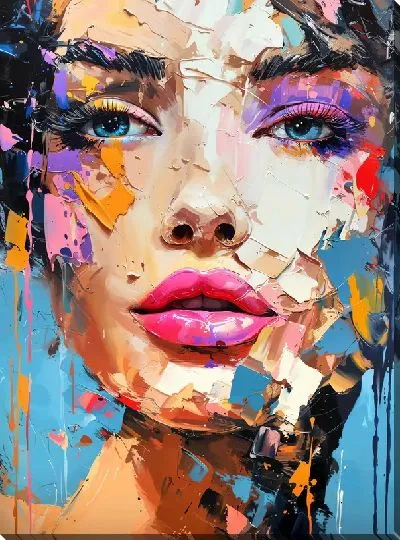 Картина маслом Косметика и девушка №39