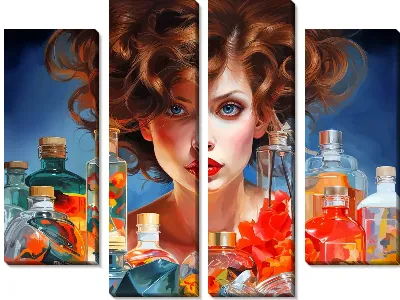 Модульная картина Косметика и девушка №40