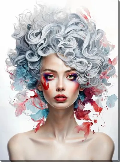 Картина маслом Девушка арт стиль №42