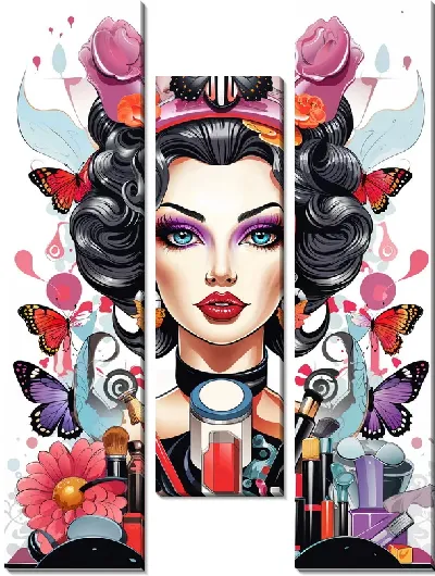 Модульная картина Косметика и девушка №45