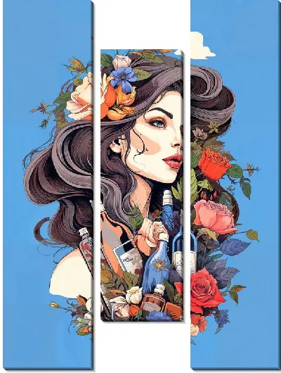 Модульная картина Косметика и девушка №48