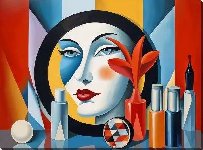 Картина маслом Косметика и девушка №51