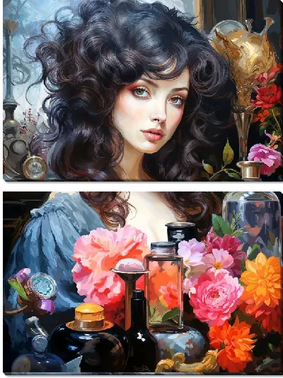 Модульная картина Косметика и девушка №54